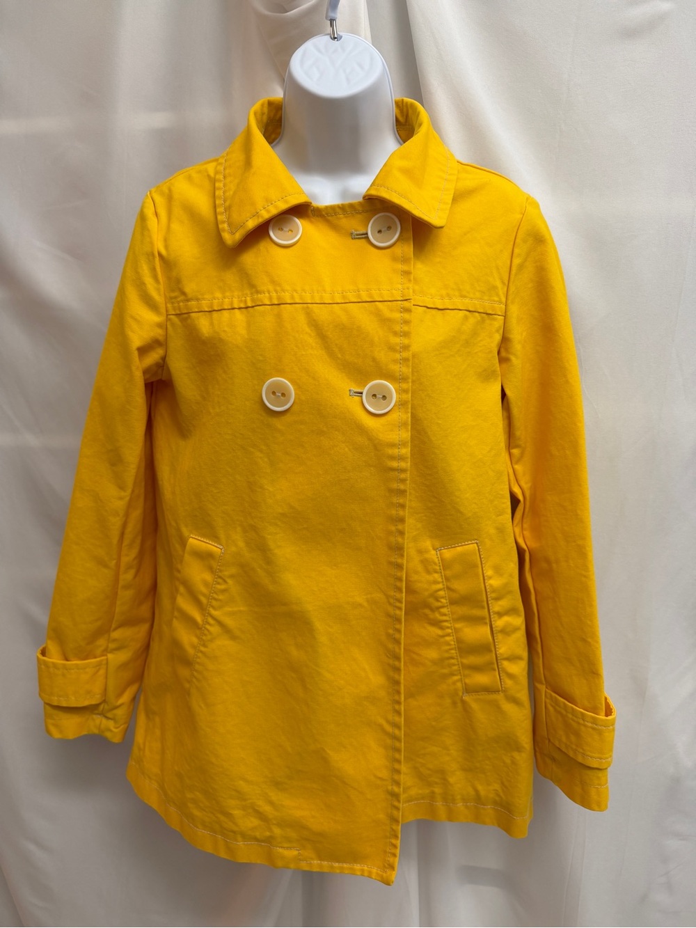 GAP Yellow Double-Breasted Trench Coat Style Pea Coat Jacket Medium